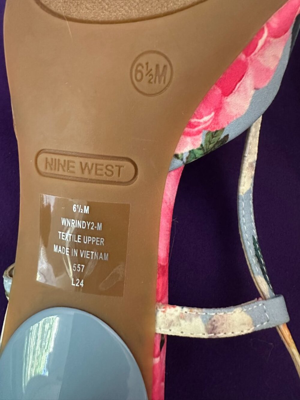 NWOT Nine West Floral Pointed Toe Slingback Kitten Heels - Picture 8 of 12